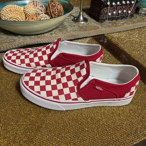 Excellent condition red checkered vans